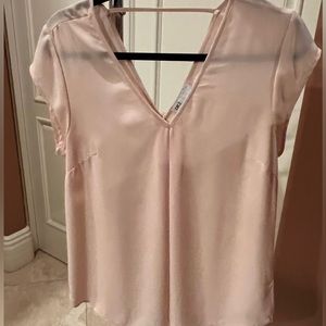 Silky pastel pink top, easy to wash. Size M. Brand: DR2.